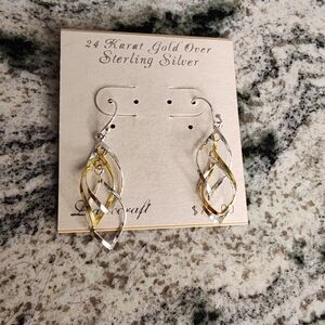 Gold and Silver Twisted Earrings